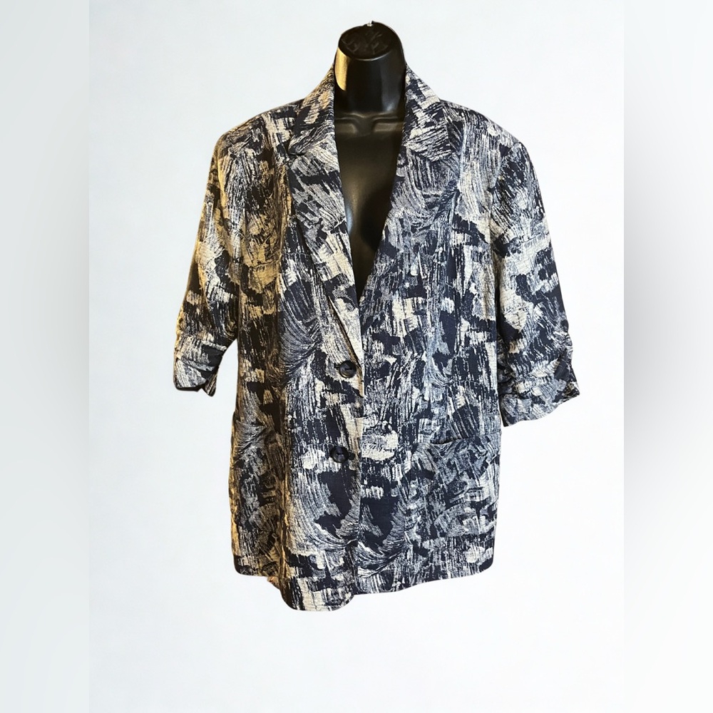 Coldwater Creek Abstract 3/4 Blazer Jacket